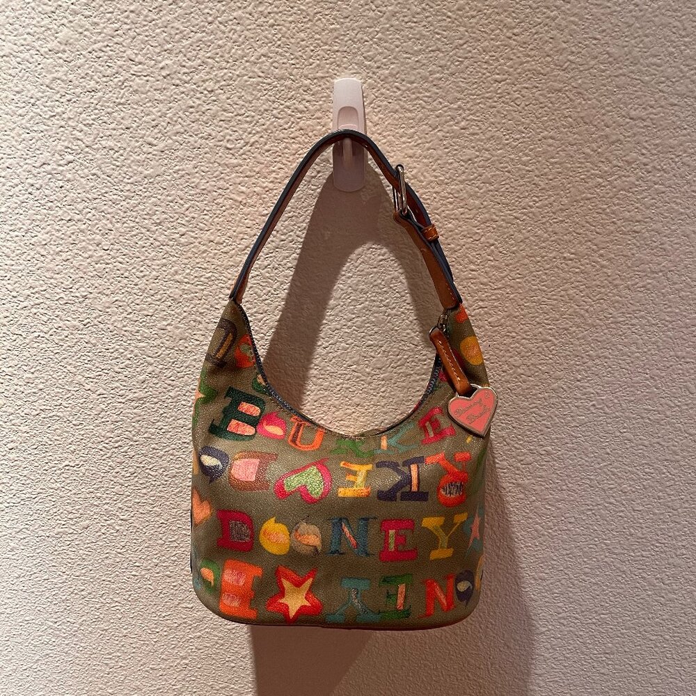Vintage Y2K Dooney & Bourke multicolor logo bucket bag
